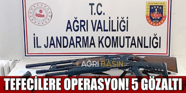 Ağrı Tefecilik Operasyonu 4 Şüpheli Gözaltında