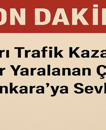 Ağrı Trafik Kazası Ağır Yaralanan Çocuk Ankaraya Sevk